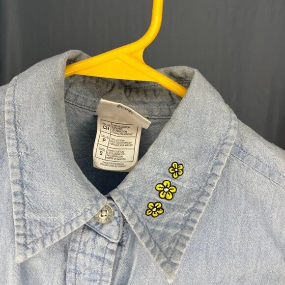 Vintage Disney Store Sleeveless Denim Button-Up Shirt – Size Small - Picture 2 of 7
